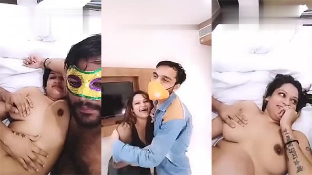 Desi Hotel Threesome – Couple Hard Riding MMS